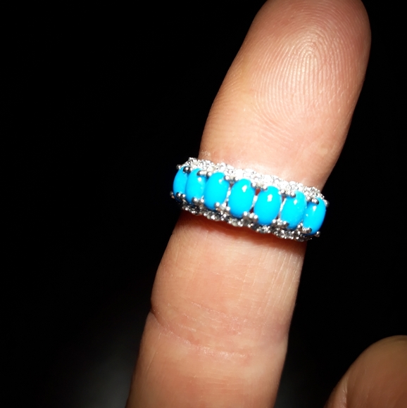 Natural Sleeping Beauty Turquoise Ring l10 - Picture 4 of 4